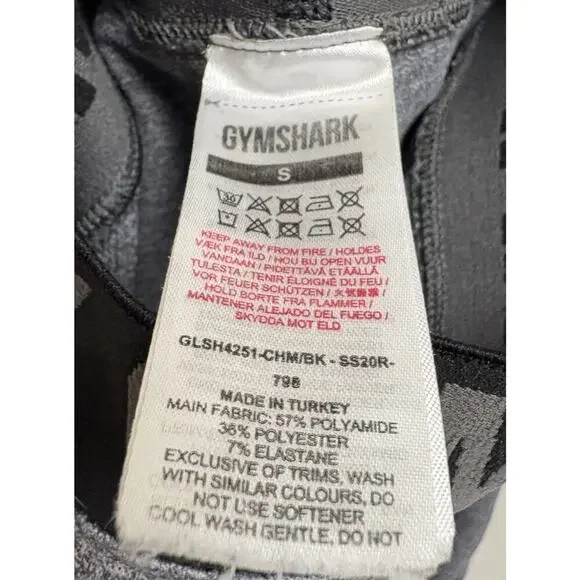 Gymshark Seamless Training Shorts Women's Size S Gray Black Logo Waistband - Picture 3 of 3